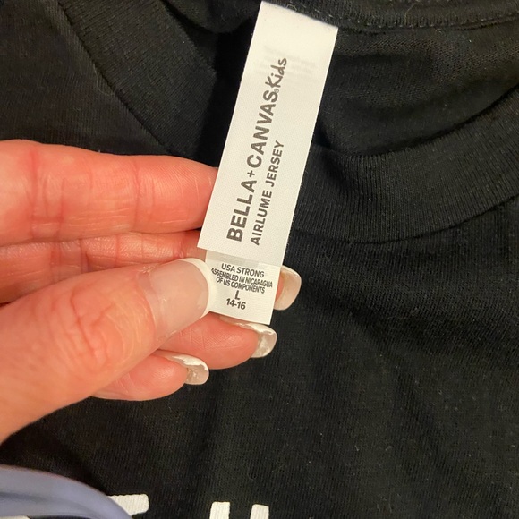 North Pole & CO. Girls Santa T-Shirt Christmas Black Size 14/16 Large Youth - Picture 3 of 3